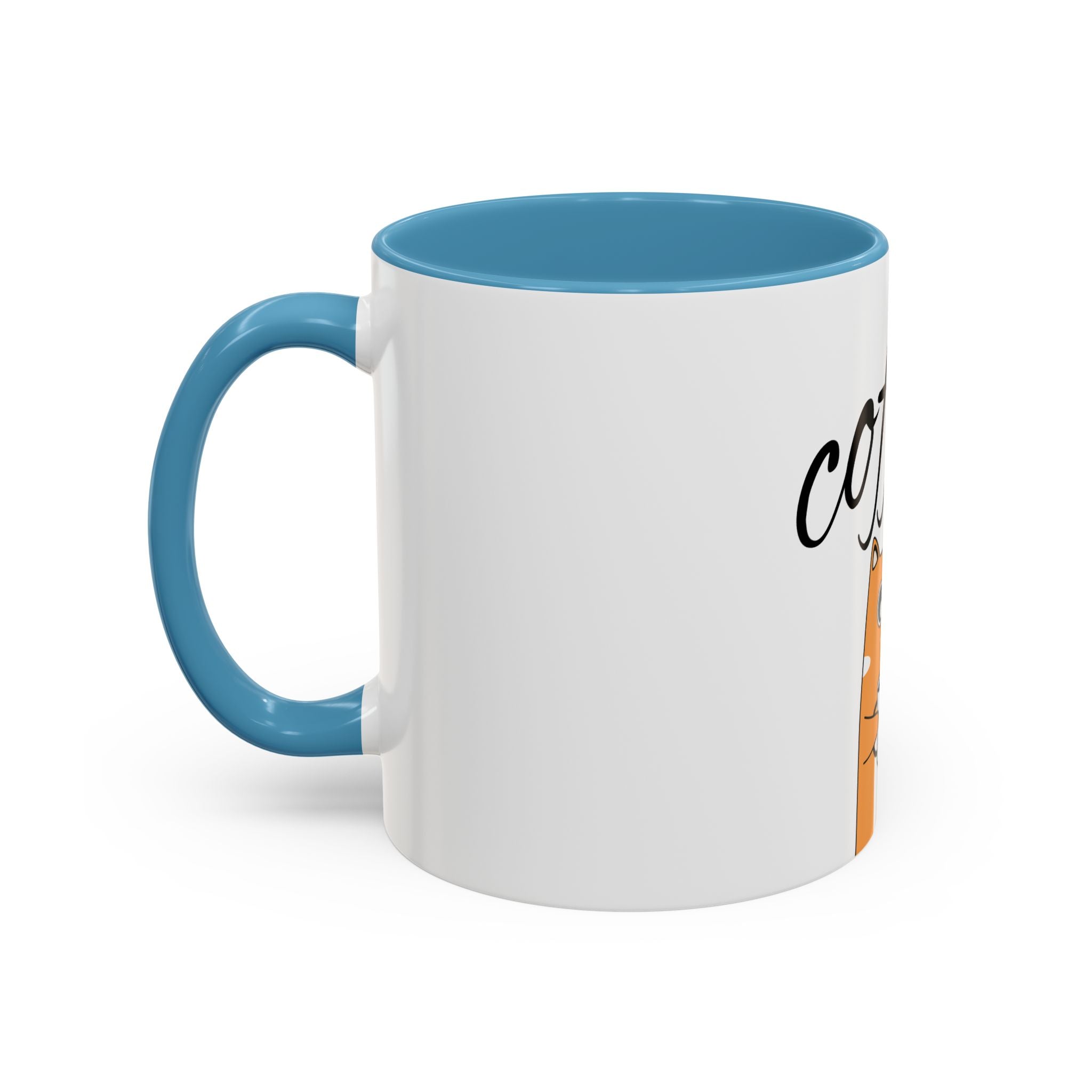 Coffee First Cat Mug — Cute Orange Cat Drinking Coffee, Funny Morning Coffee Gift (11/15oz)