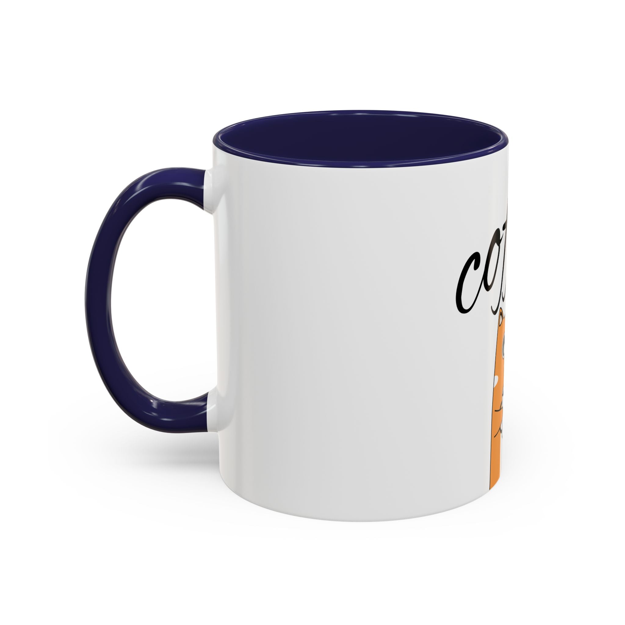 Coffee First Cat Mug — Cute Orange Cat Drinking Coffee, Funny Morning Coffee Gift (11/15oz)