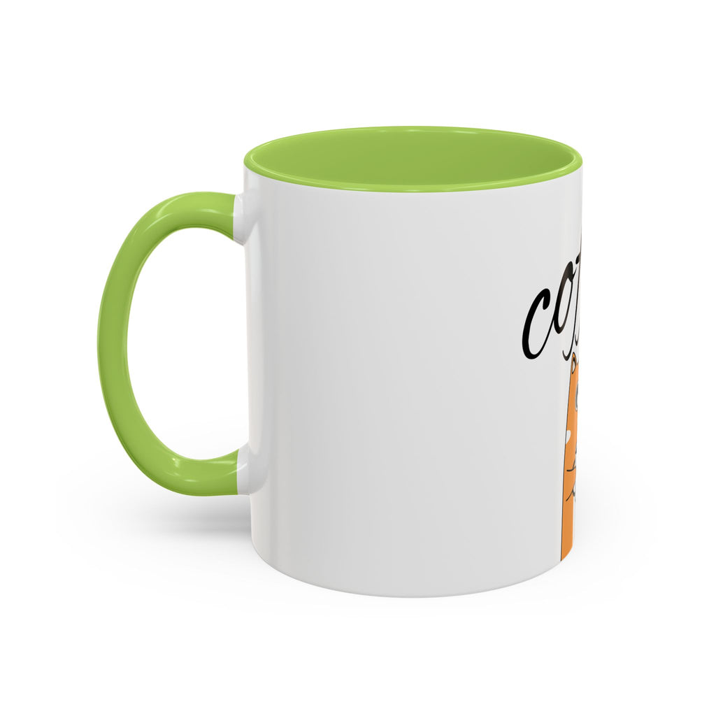 Coffee First Cat Mug — Cute Orange Cat Drinking Coffee, Funny Morning Coffee Gift (11/15oz)