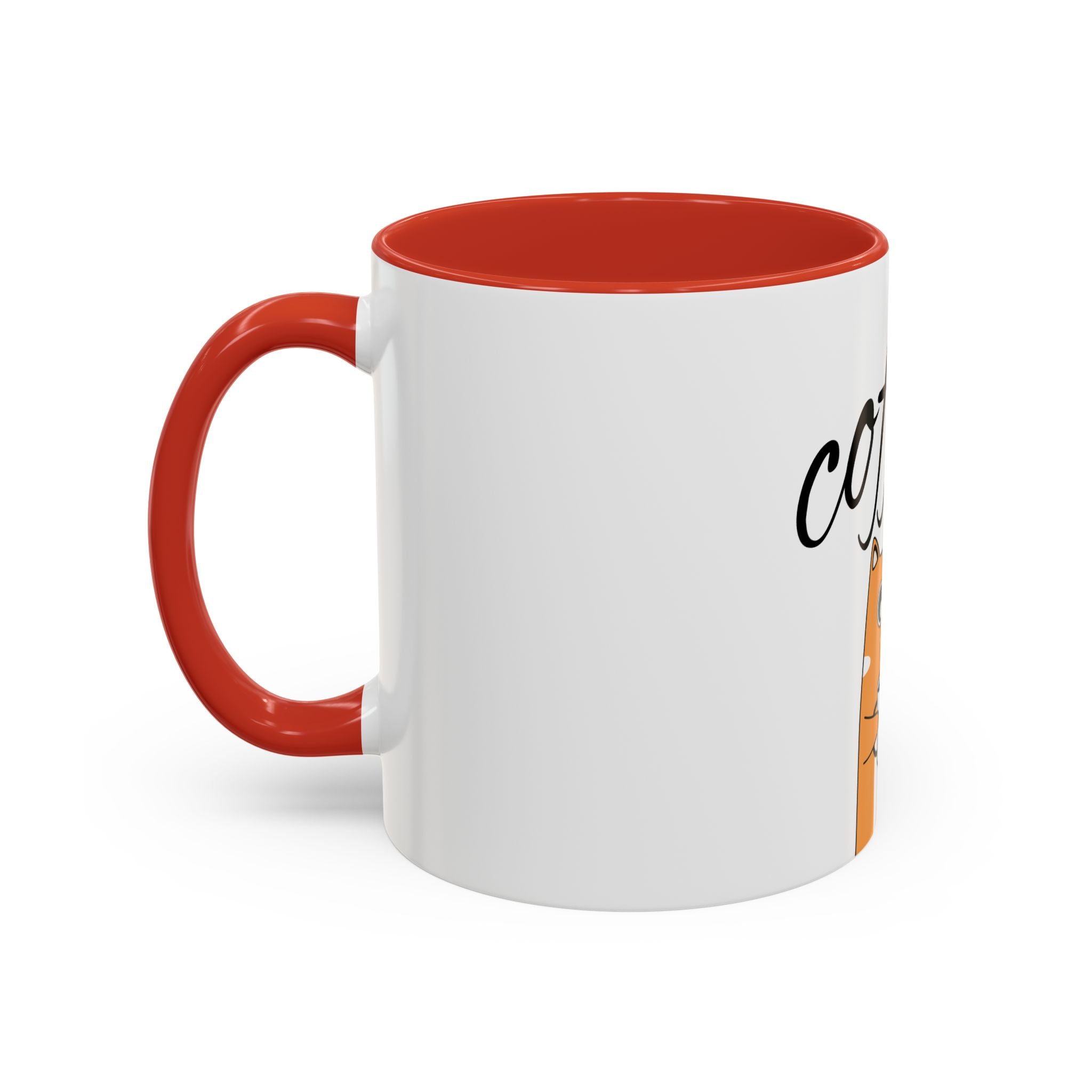 Coffee First Cat Mug — Cute Orange Cat Drinking Coffee, Funny Morning Coffee Gift (11/15oz)