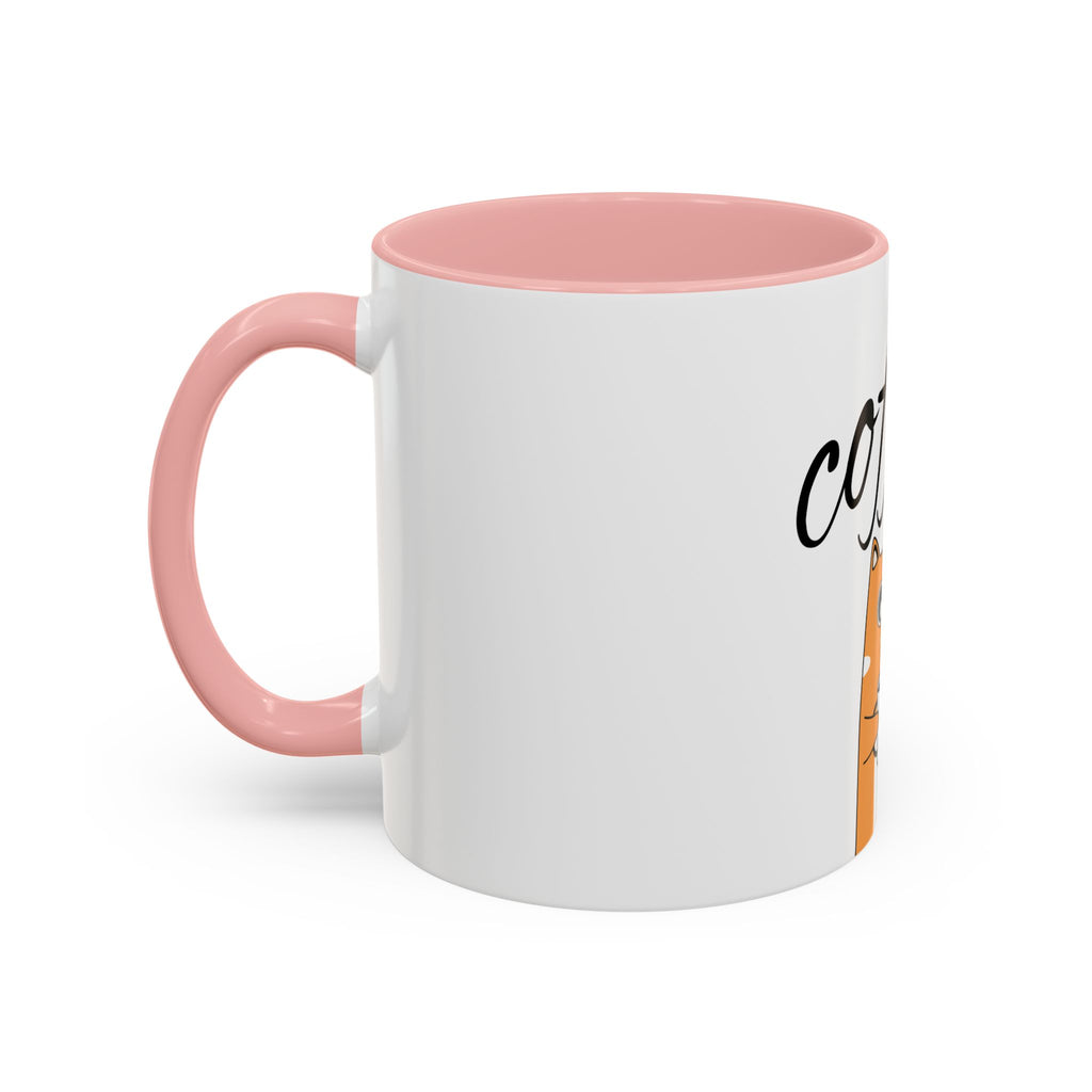 Coffee First Cat Mug — Cute Orange Cat Drinking Coffee, Funny Morning Coffee Gift (11/15oz)