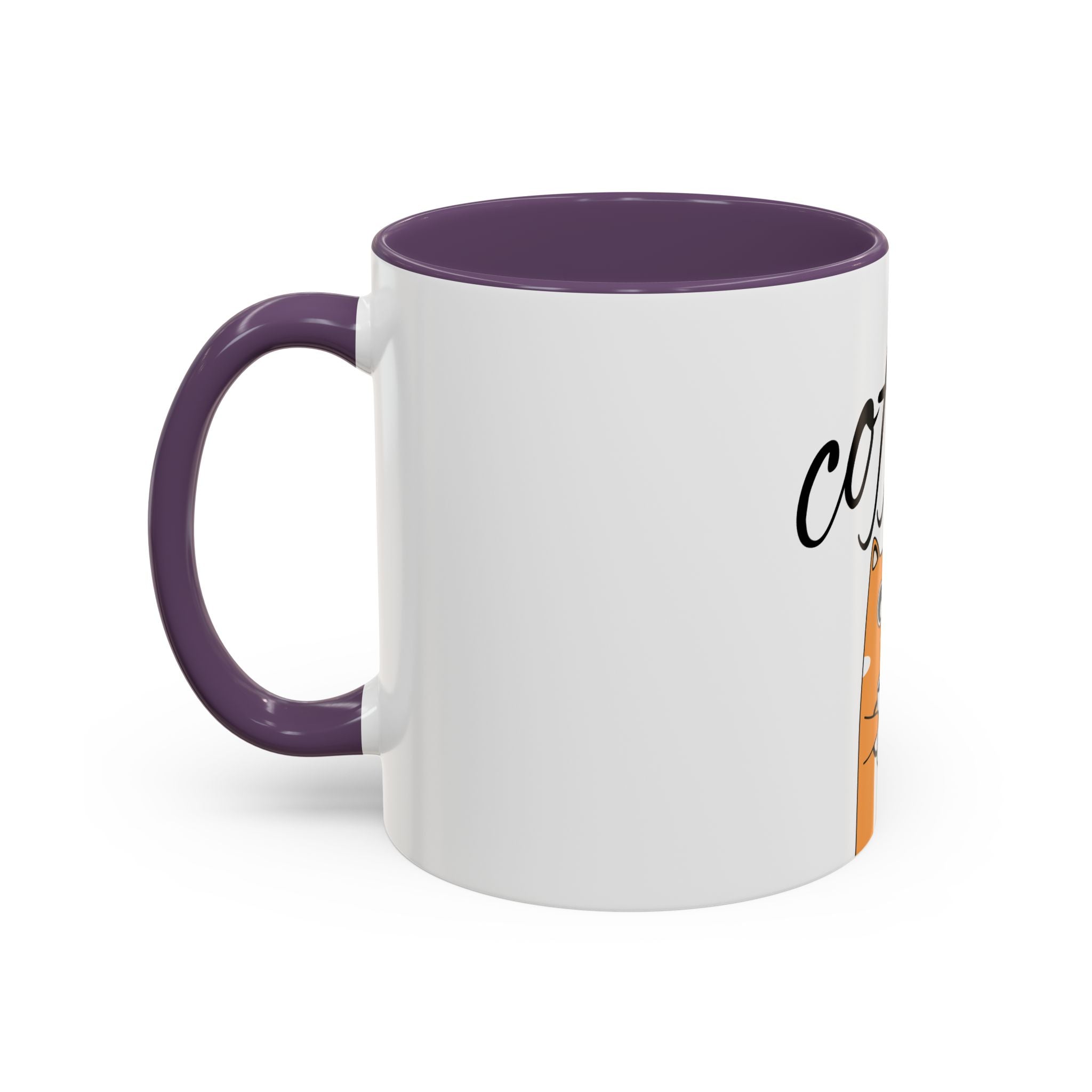 Coffee First Cat Mug — Cute Orange Cat Drinking Coffee, Funny Morning Coffee Gift (11/15oz)